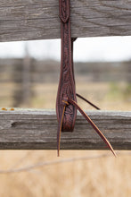 Load image into Gallery viewer, Antique Floral One Ear Headstall with Tie Ends
