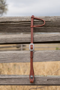 JW Basket One Ear Headstall with Concho Ends