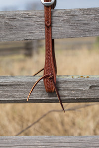 Basket Stamped One Ear Headstall with Tie Ends