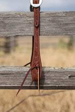 Load image into Gallery viewer, One Ear Floral Tooled Headstall with Tie Ends
