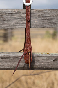 One Ear Floral Tooled Headstall with Tie Ends